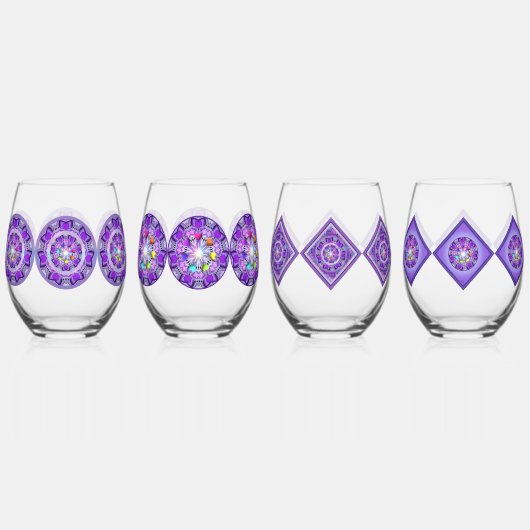 Paars W2 Wijnglas Zonder Voet (Achterkant)