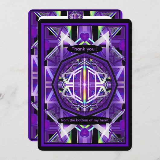 Paars W3 Bedankkaart (Voorkant / Achterkant)