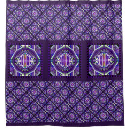 Paars W3 Douchegordijn