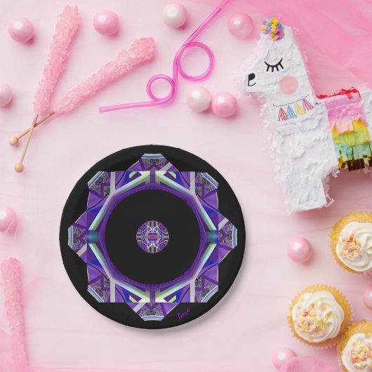 Paars W3 Papieren Bordje (Feest)
