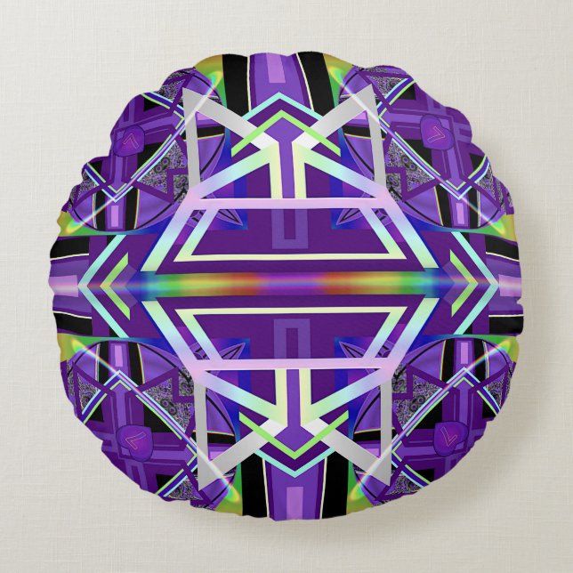 Paars W3 Rond Kussen (Voorkant)