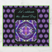 Paars W3 Sparkling Wijnetiket (Enkel label)