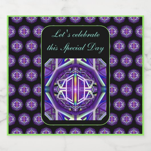 Paars W3 Sparkling Wijnetiket (Enkel label)