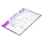 Paars, warm roze, blauw 5 plus 1 maaltijdtracker notitieblok (Schuin)