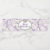 Paars waslabel voor trouwdouchewater waterfles etiket (Enkel label)