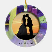 Paars Water Iris Foto Keramisch Ornament (Voorkant)