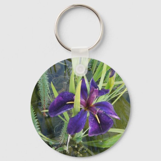 Paars water Iris Sleutelhanger (Voorkant)