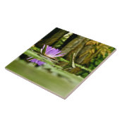 PAARS WATER LICHT WEERGEVEN IN EEN POND TEGELTJE (Zijkant)