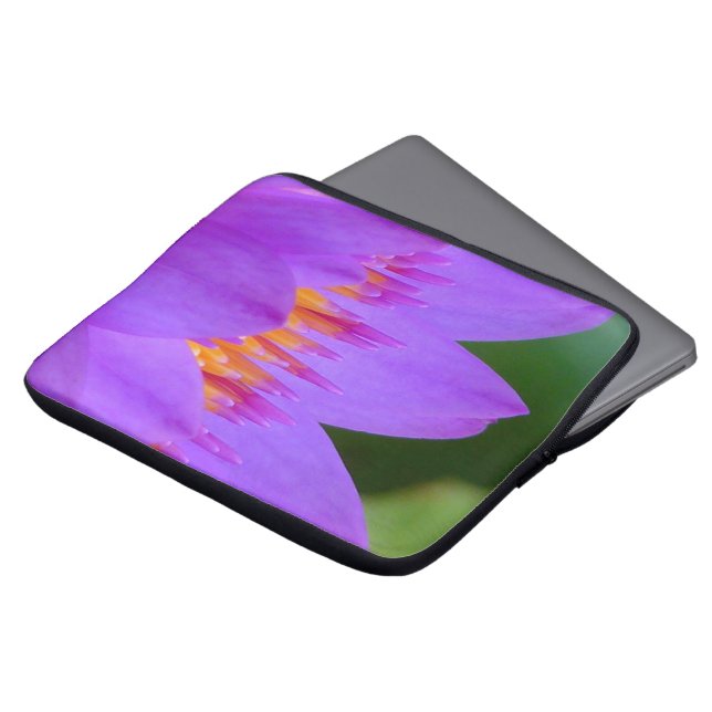 Paars water Lily Flower Blossom Laptop Sleeve (Voorkant top)