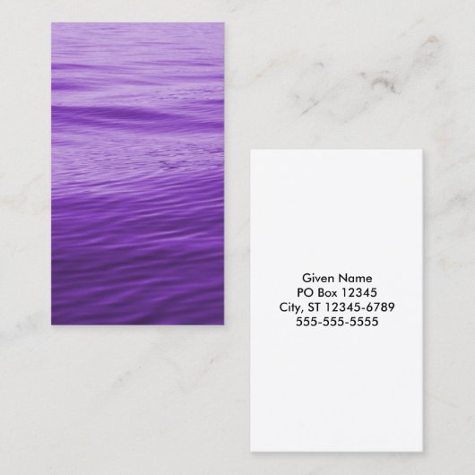 Paars water visitekaartje (Voorkant / Achterkant)
