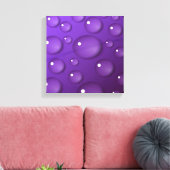 Paars Waterdruppelpatroon Canvas Afdruk (Insitu (Woonkamer))