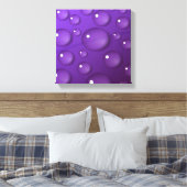 Paars Waterdruppelpatroon Canvas Afdruk (Insitu (Slaapkamer))