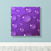 Paars Waterdruppelpatroon Canvas Afdruk (Insitu (Houten vloer))