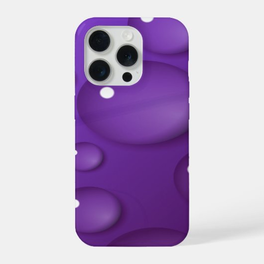 Paars Waterdruppelpatroon iPhone Hoesje (Achterkant)