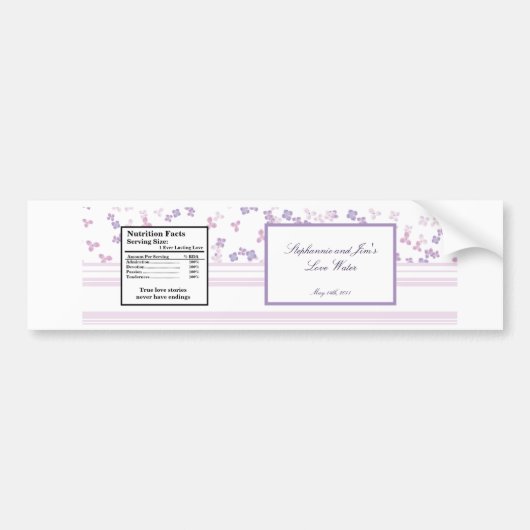 Paars waterflesetiket Hydrangea Bumpersticker (Voorkant)