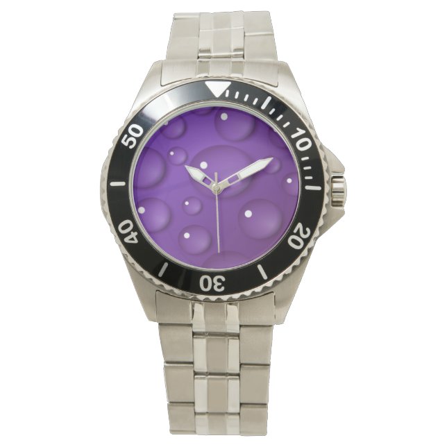 Paars watervalpatroon horloge (Voorkant)