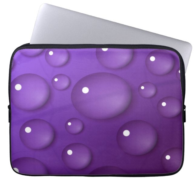 Paars watervalpatroon laptop sleeve (Voorkant)