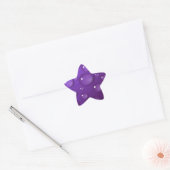 Paars watervalpatroon ster sticker (Envelop)