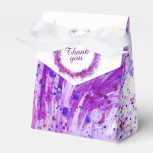Paars waterverf art bedankt cadeaudoos bedankdoosjes