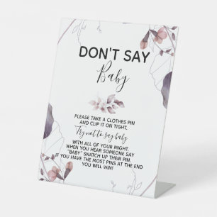 Paars Waterverf Baby shower Reclamebord Met Voetstuk