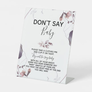 Paars Waterverf Baby shower Reclamebord Met Voetstuk