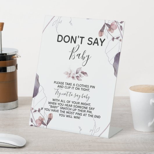 Paars Waterverf Baby shower Reclamebord Met Voetstuk (Insitu)