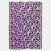 Paars waterverf bloem bloembloempatroon medi deken (Voorkant Verticaal)