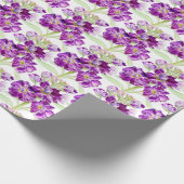 Paars waterverf bloem cadeaupapier (Hoek)