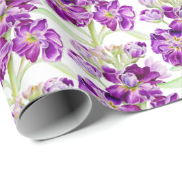 Paars waterverf bloem cadeaupapier