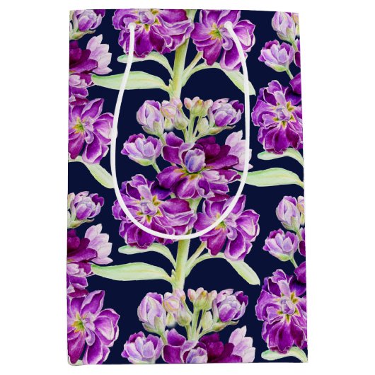 Paars waterverf bloem medium cadeauzakje (Voorkant)