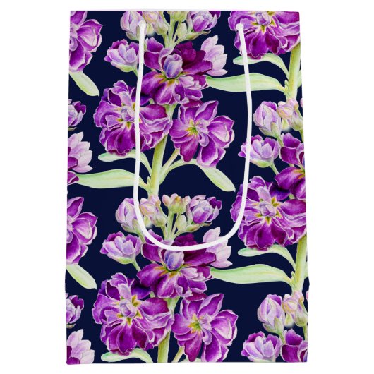 Paars waterverf bloem medium cadeauzakje (Achterkant)