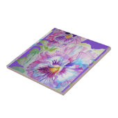 Paars Waterverf bloem Tegeltje (Zijkant)