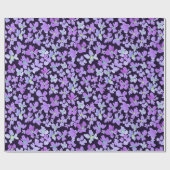Paars waterverf bloemontwerp pakpapier (Vlak)