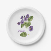 paars waterverf botanisch Bord (Voorkant)