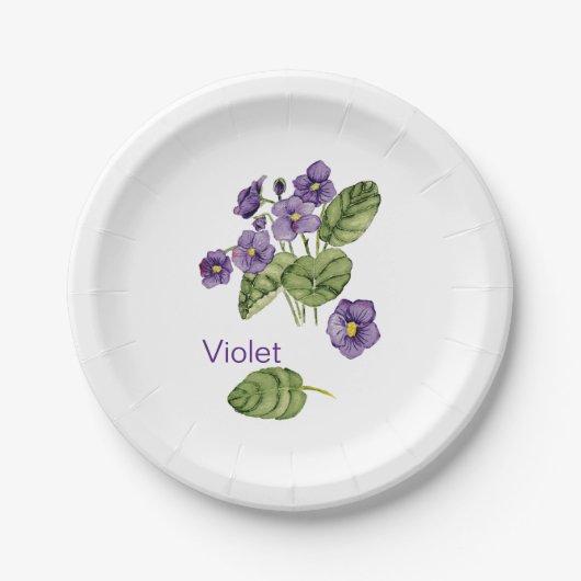 paars waterverf botanisch Bord (Voorkant)