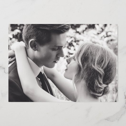 Paars waterverf bruiloft lijst folie uitnodiging (Achterkant)