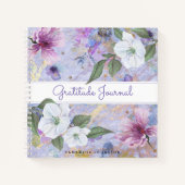  paars waterverf dankjewel dagblad floral notitieboek (Voorkant)