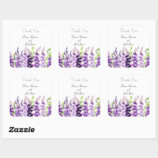 Paars Waterverf Lavender Stickers (Vel)