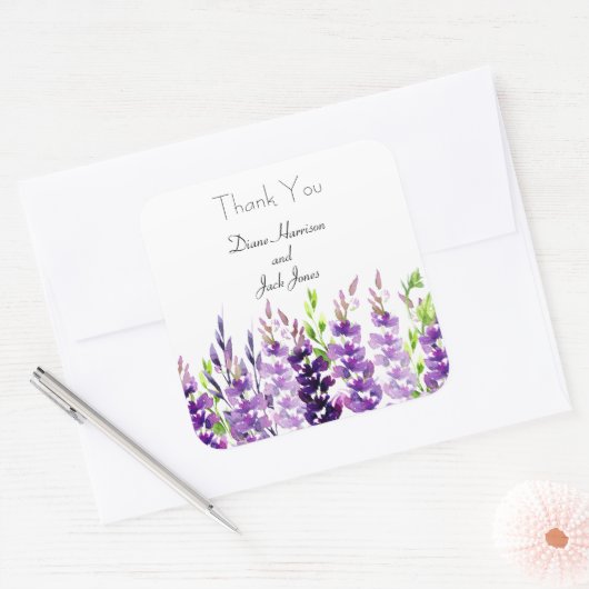 Paars Waterverf Lavender Stickers (Envelop)
