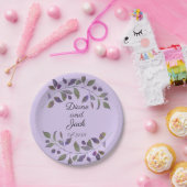 Paars Waterverf Leaf Papieren Bordje (Feest)