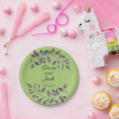 Paars Waterverf Leaf Papieren Bordje (Feest)