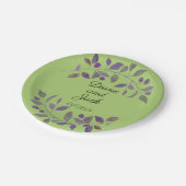 Paars Waterverf Leaf Papieren Bordje (Gekanteld)