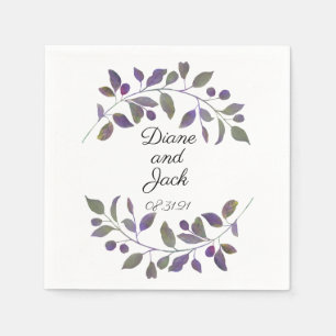 Paars Waterverf Leaf Servet