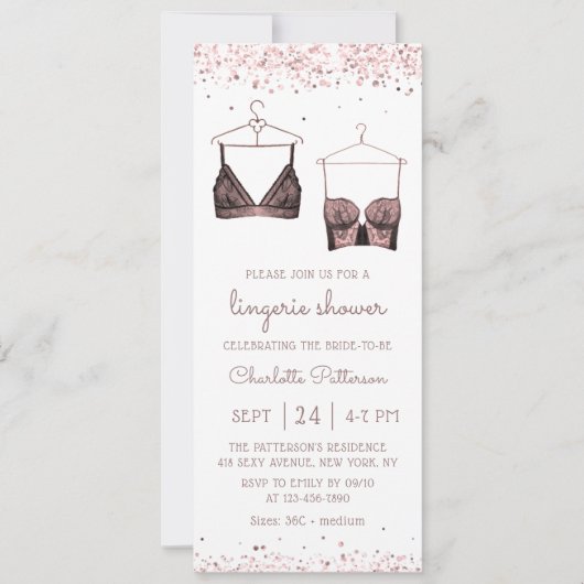 Paars Waterverf Lingerie Vrijgezellenfeest Kaart (Voorkant)