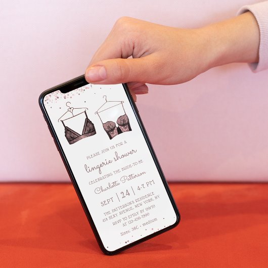 Paars Waterverf Lingerie Vrijgezellenfeest Kaart