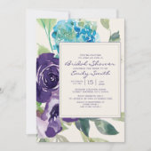 Paars Waterverf Plum Sage Floral Vrijgezellenfeest Kaart (Voorkant)