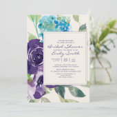 Paars Waterverf Plum Sage Floral Vrijgezellenfeest Kaart (Staand voorkant)