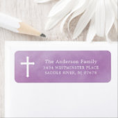 Paars Waterverf Religieus retouradres Etiket (Insitu)