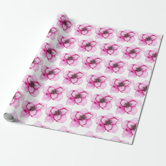Paars Waterverf Roos Cadeaupapier