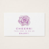 Paars Waterverf Roos | Drink voor weddenschappen Visitekaartje (Voorkant)
